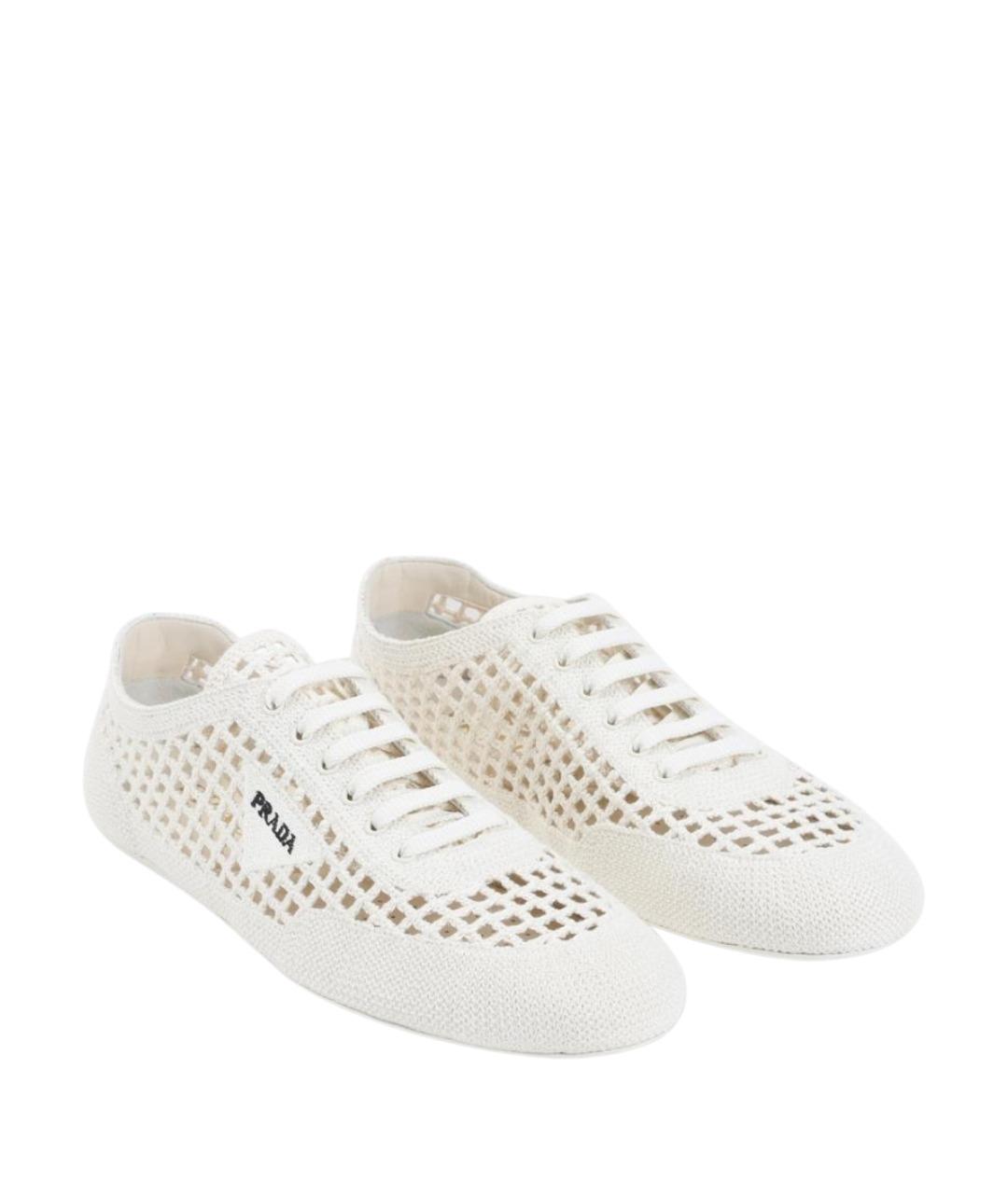 PRADA Бежевые текстильные кеды, фото 3