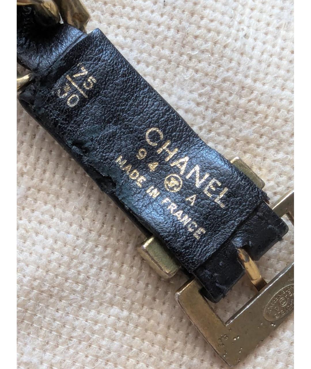 CHANEL Черный кожаный ремень, фото 3