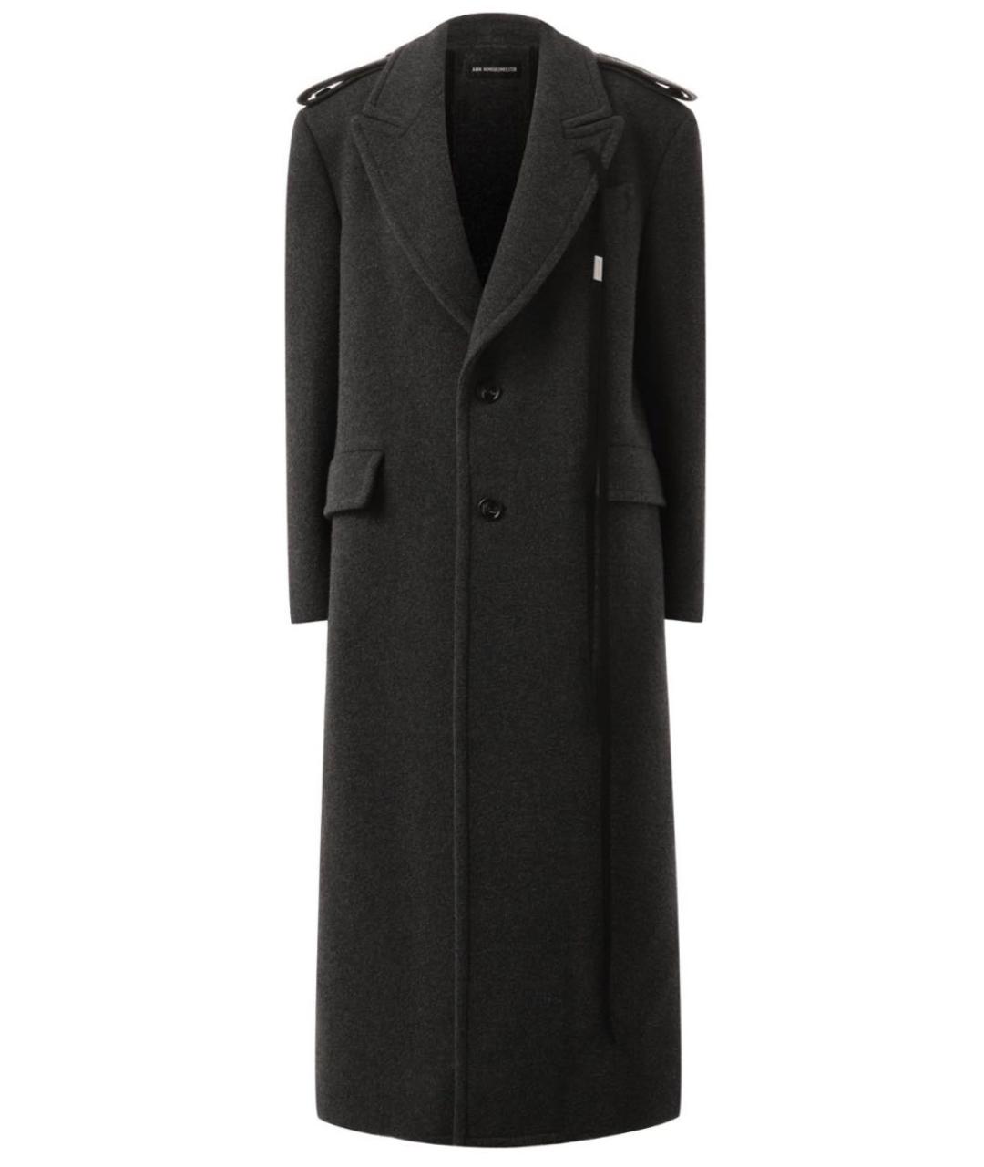 ANN DEMEULEMEESTER Серое шерстяное пальто, фото 1