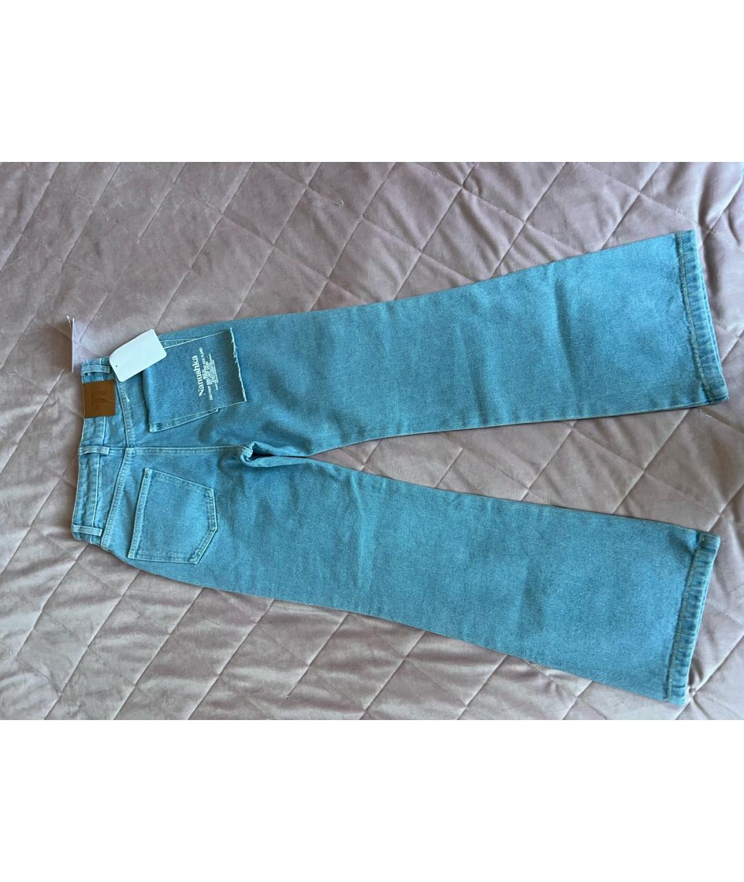 NANUSHKA Голубые хлопковые прямые джинсы, фото 2