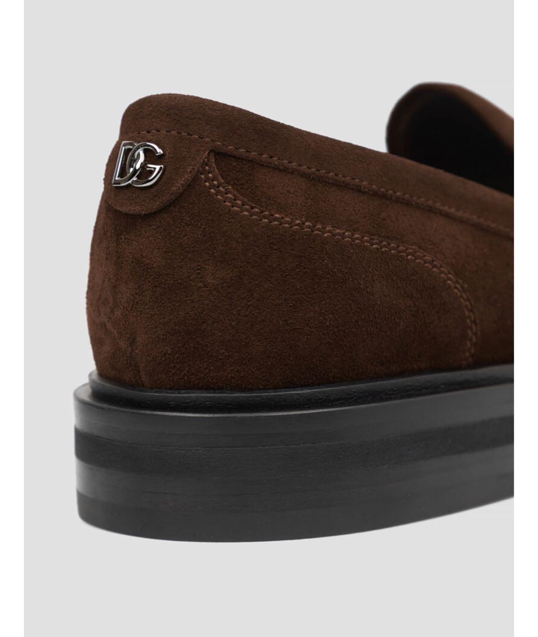 DOLCE&GABBANA Коричневые замшевые лоферы, фото 5