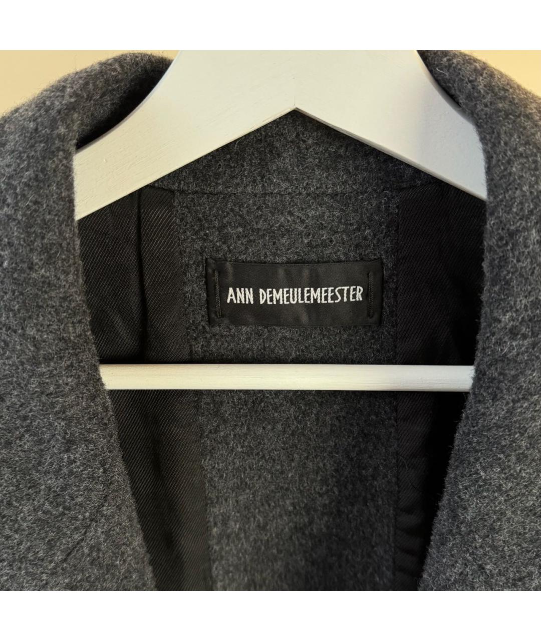 ANN DEMEULEMEESTER Серое шерстяное пальто, фото 6