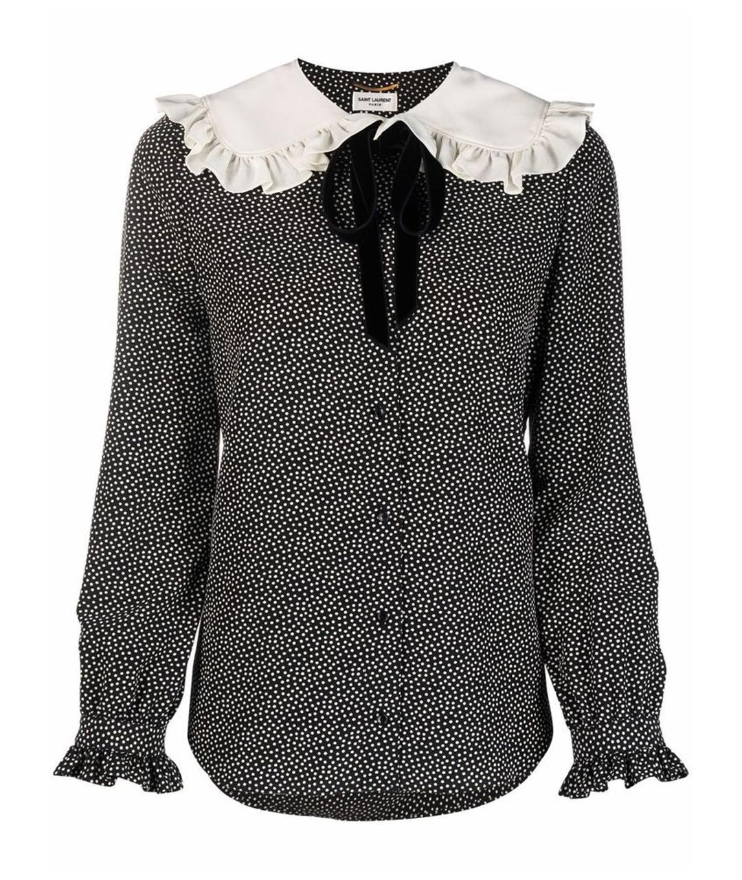 SAINT LAURENT Черная шелковая блузы, фото 1