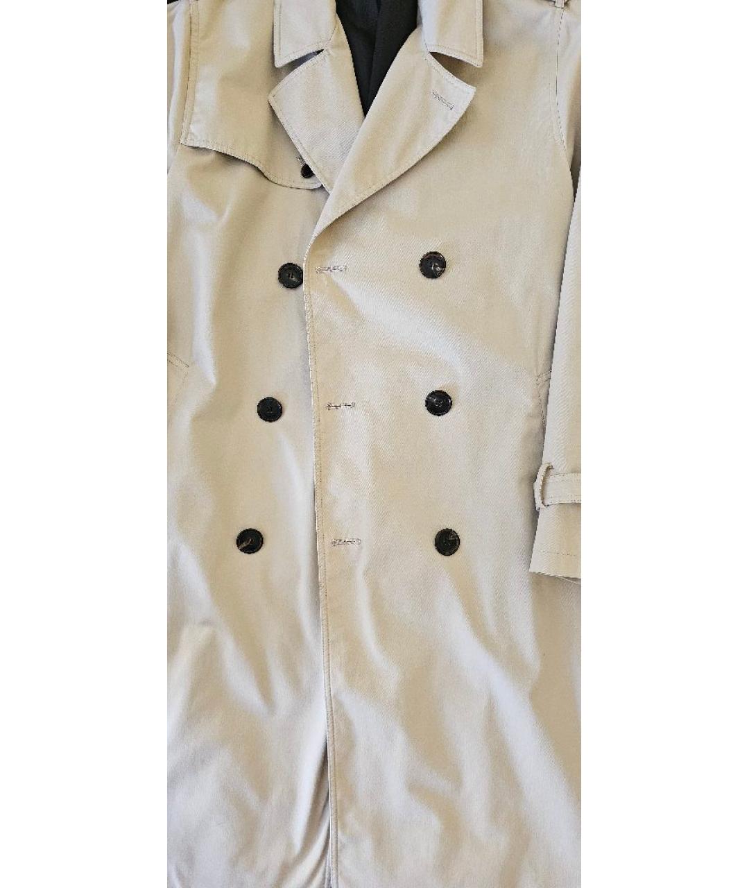 SAINT LAURENT Бежевый хлопковый тренч / плащ, фото 8