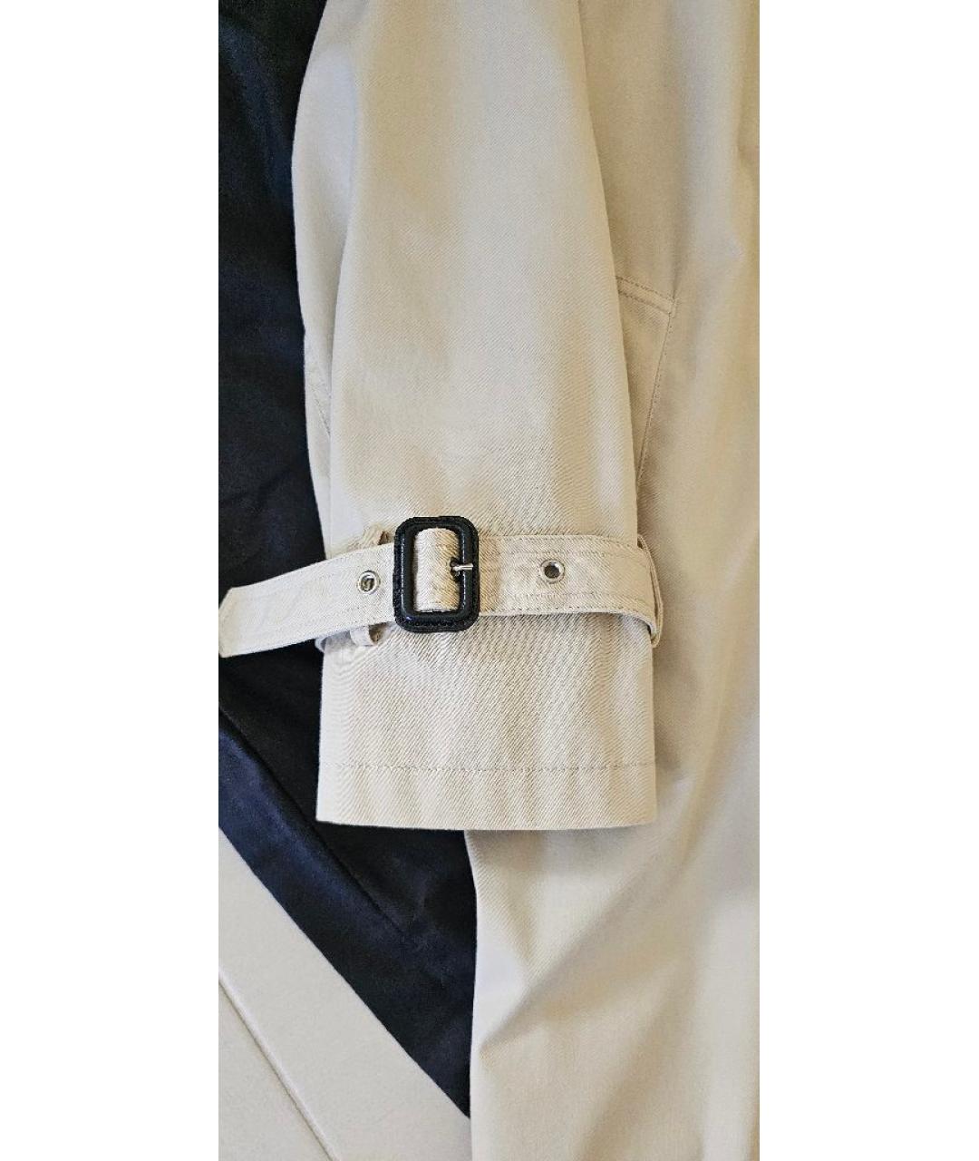 SAINT LAURENT Бежевый хлопковый тренч / плащ, фото 5