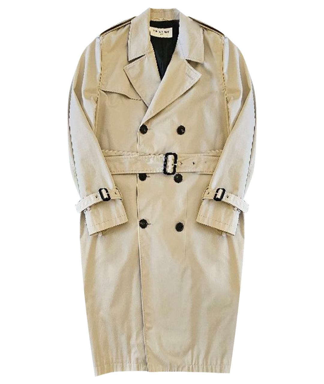 SAINT LAURENT Бежевый хлопковый тренч / плащ, фото 1