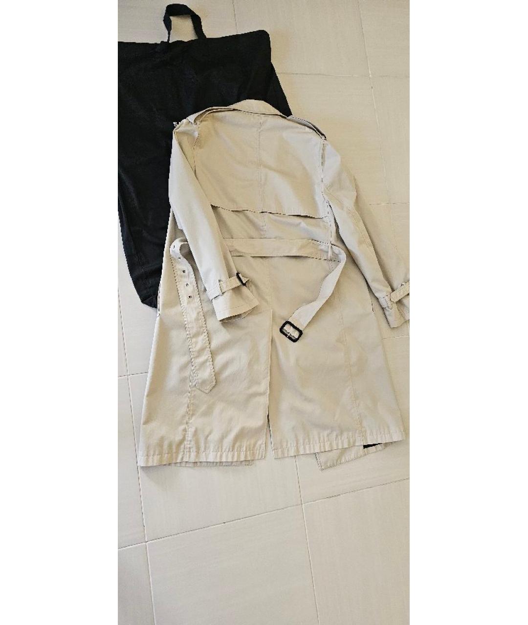 SAINT LAURENT Бежевый хлопковый тренч / плащ, фото 2