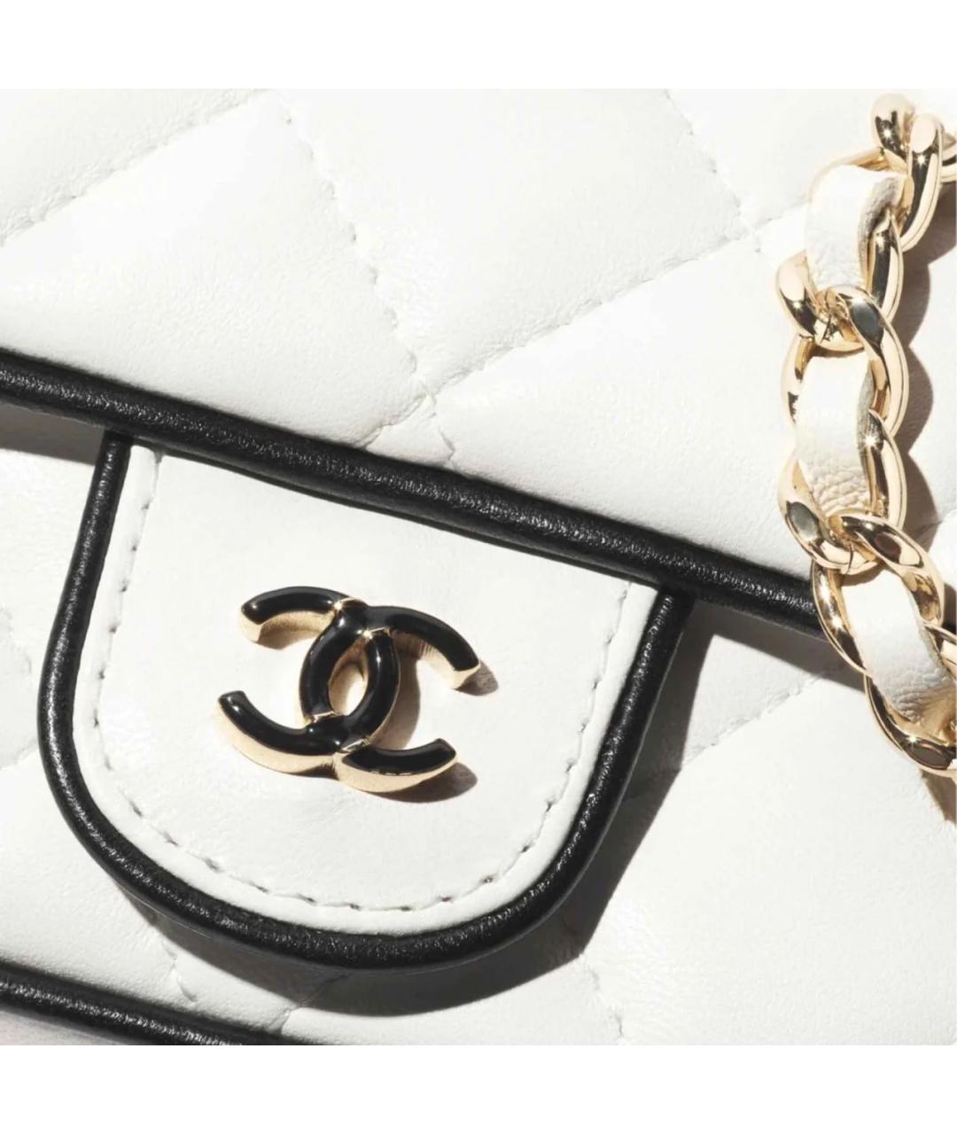 CHANEL Белая кожаная сумка через плечо, фото 4