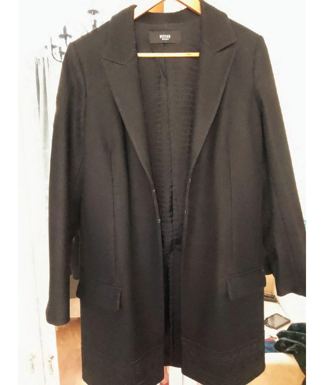 VERSUS VERSACE Черное шерстяное пальто, фото 10