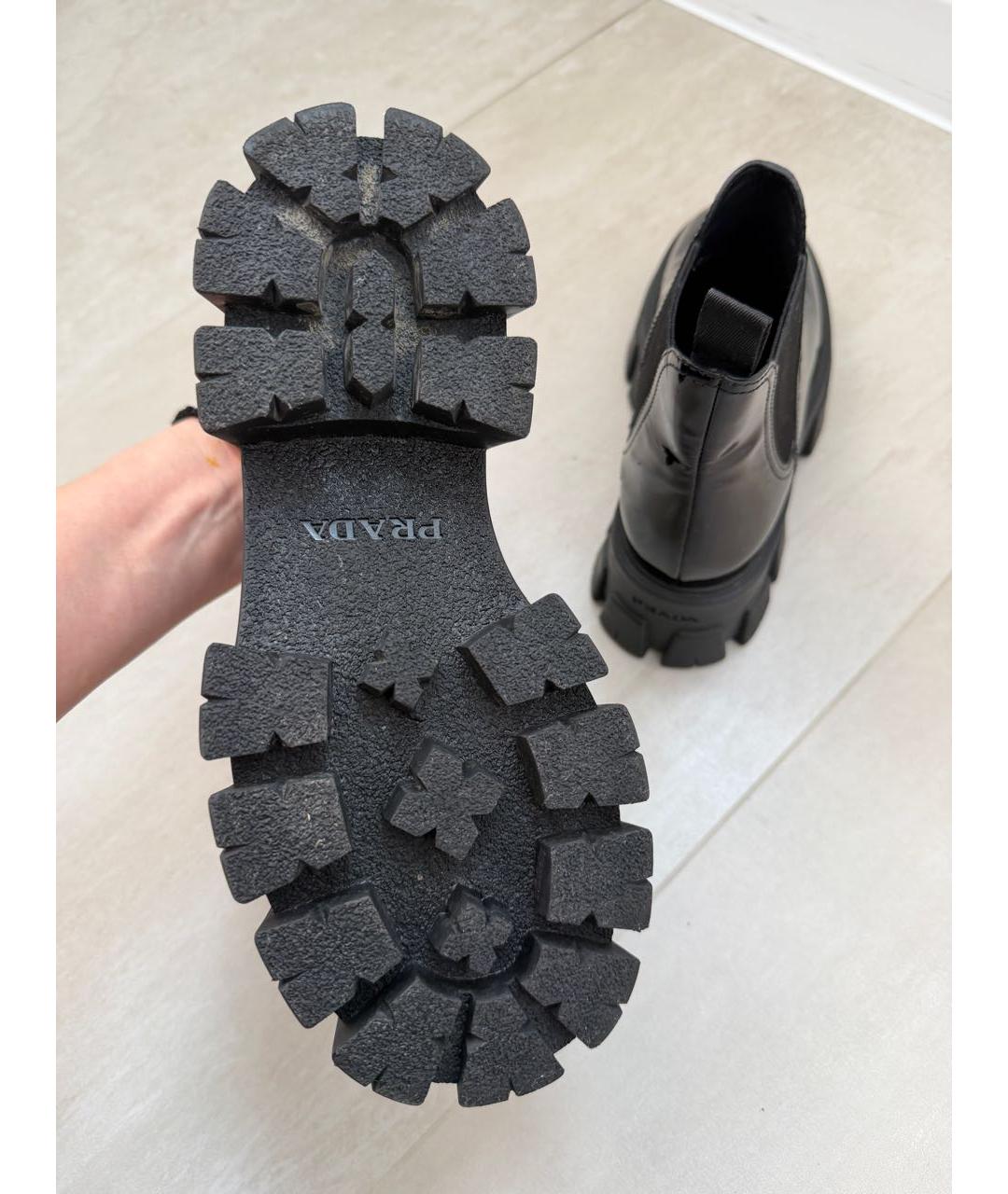 PRADA Черные полусапоги из лакированной кожи, фото 3