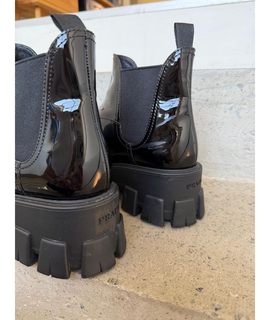 PRADA Черные полусапоги из лакированной кожи, фото 2