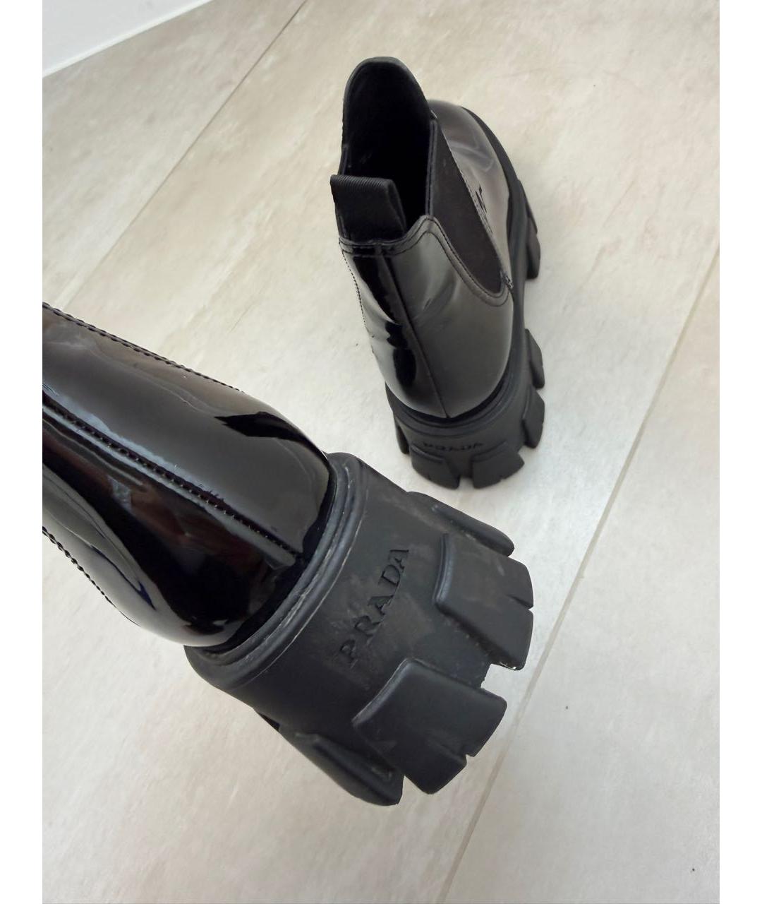 PRADA Черные полусапоги из лакированной кожи, фото 2