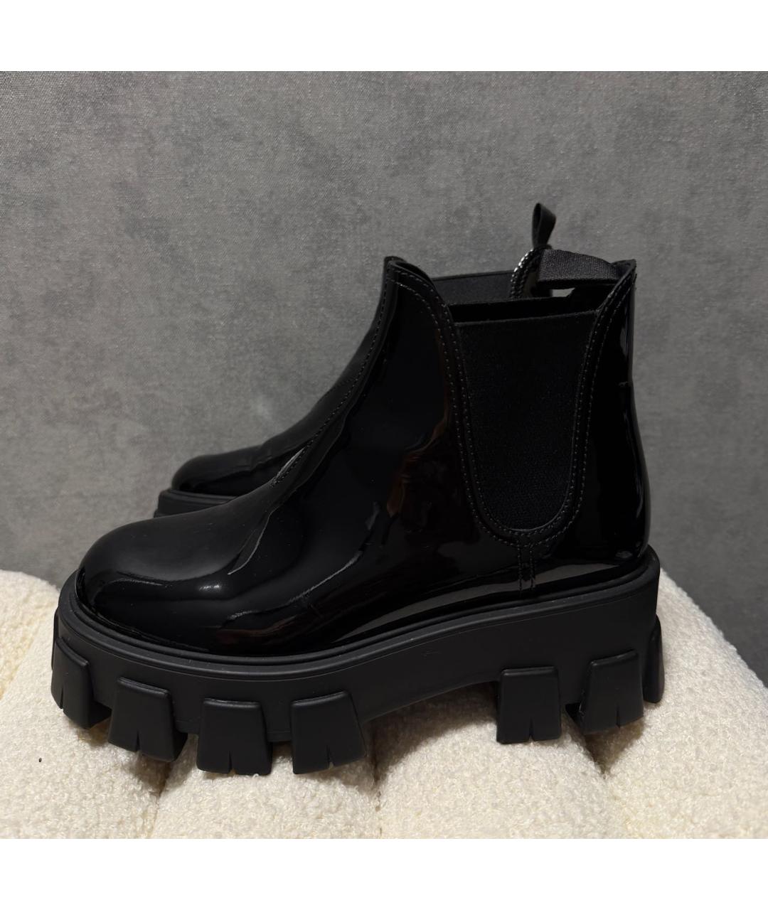 PRADA Черные полусапоги из лакированной кожи, фото 7