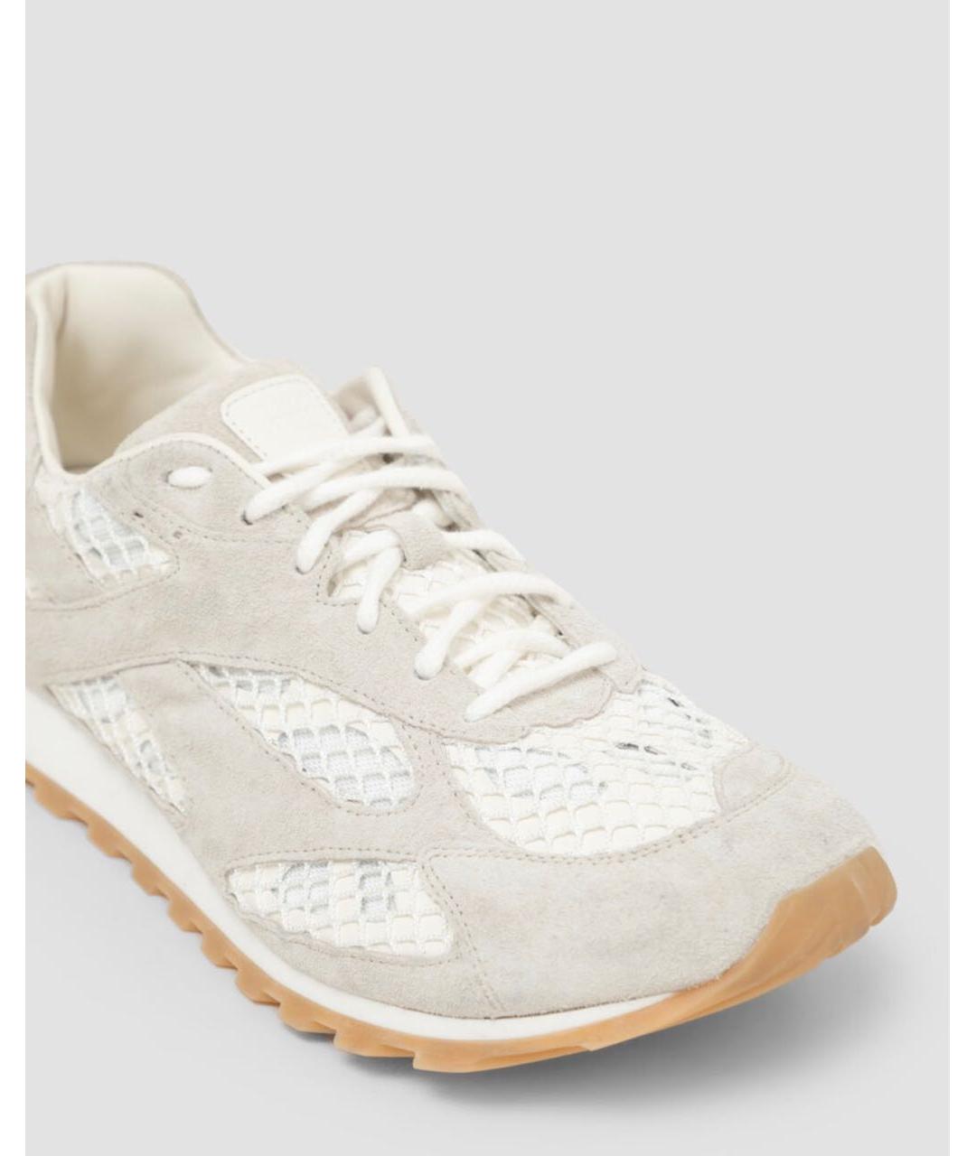 BOTTEGA VENETA Бежевые текстильные кроссовки, фото 4