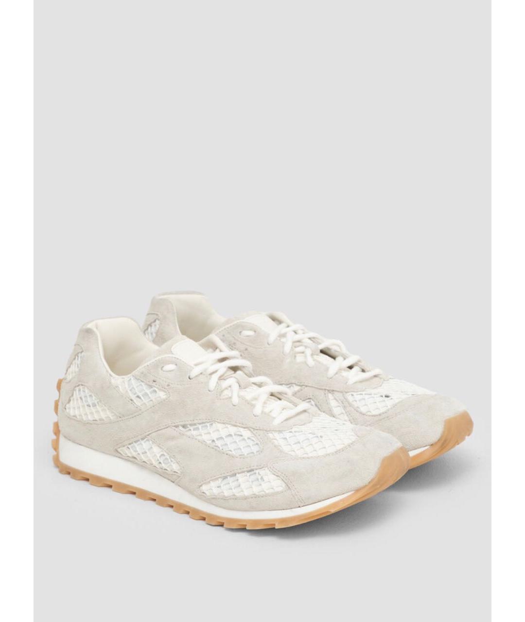 BOTTEGA VENETA Бежевые текстильные кроссовки, фото 2