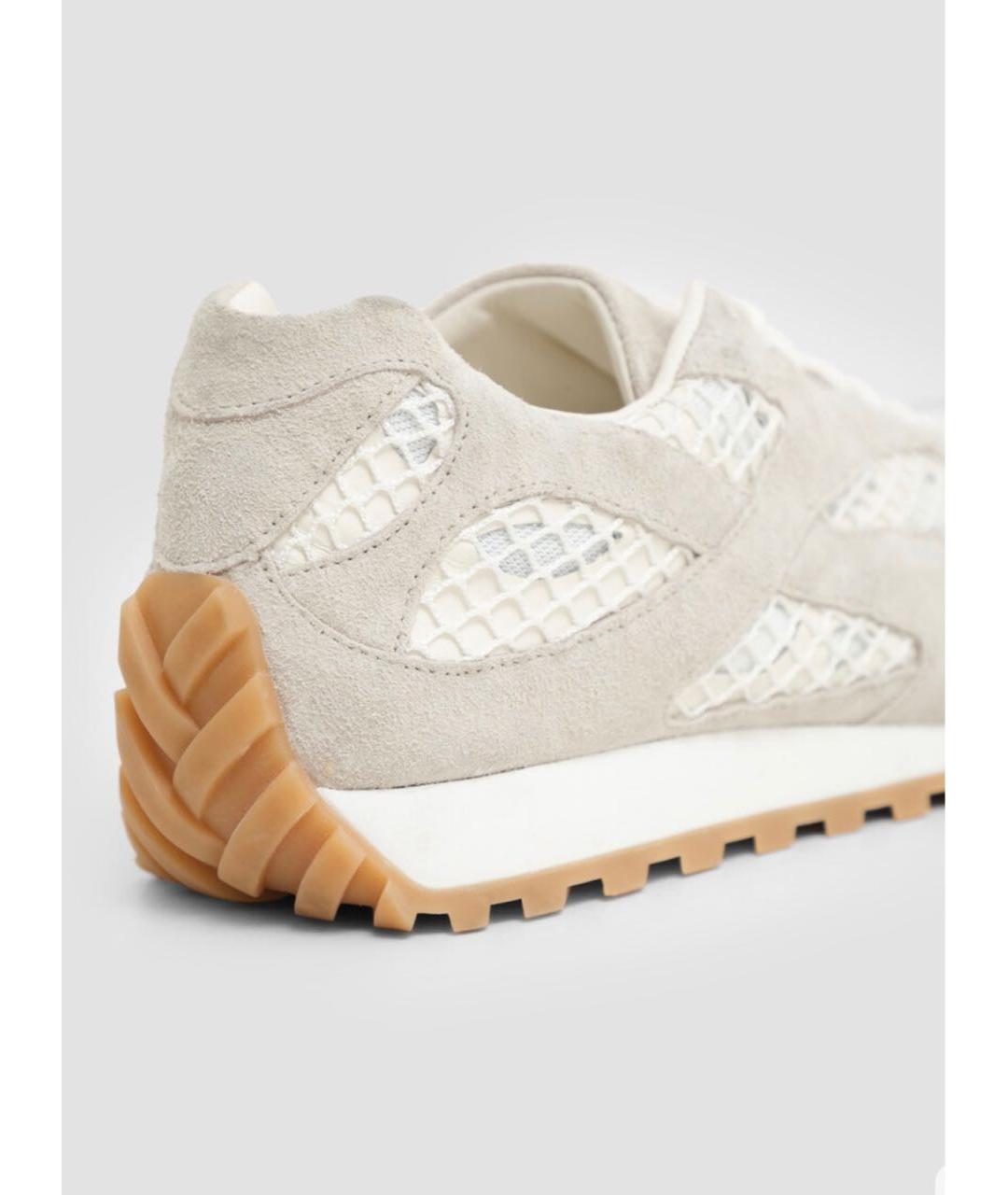 BOTTEGA VENETA Бежевые текстильные кроссовки, фото 5