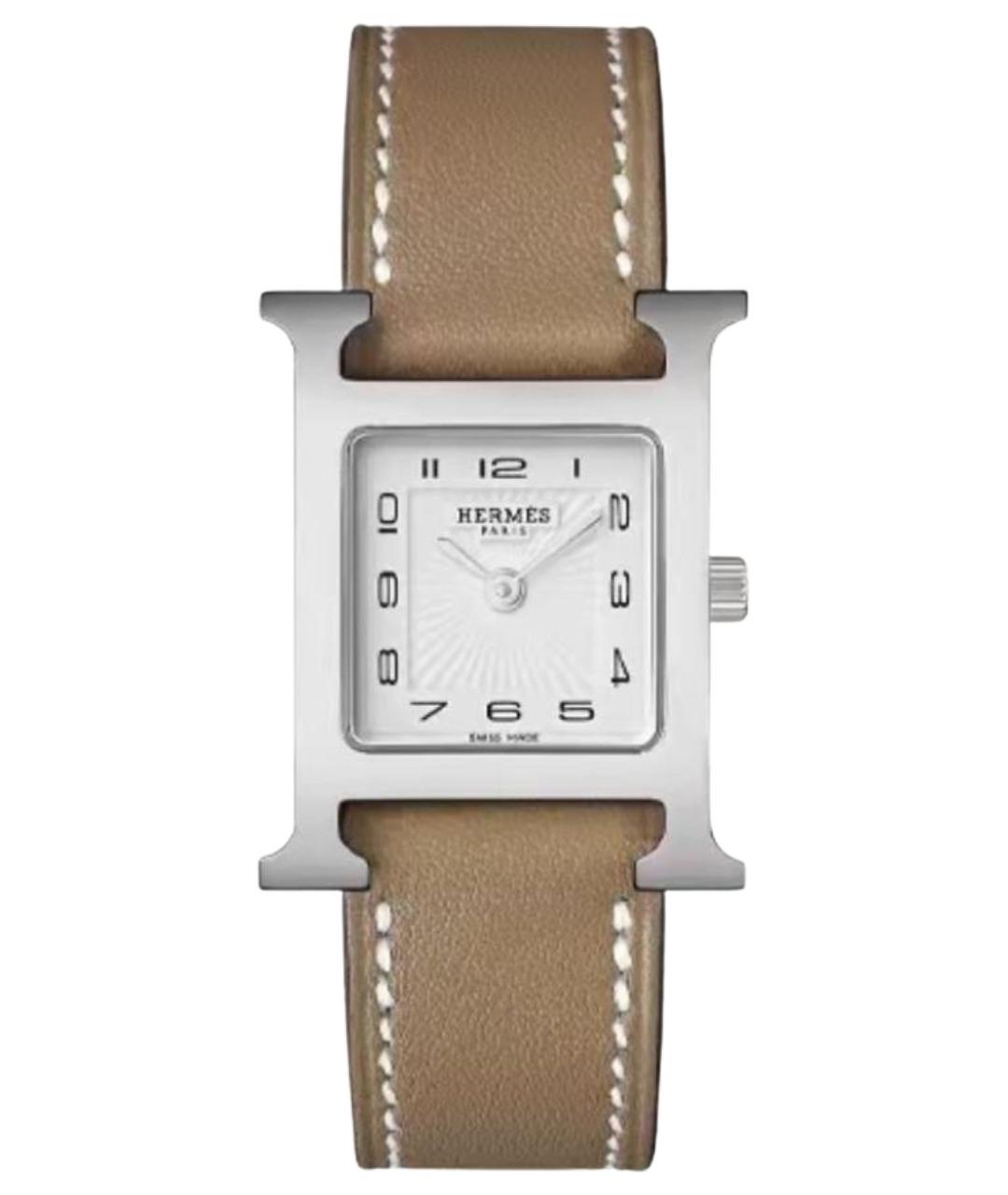 HERMES Бежевые стальные часы, фото 1