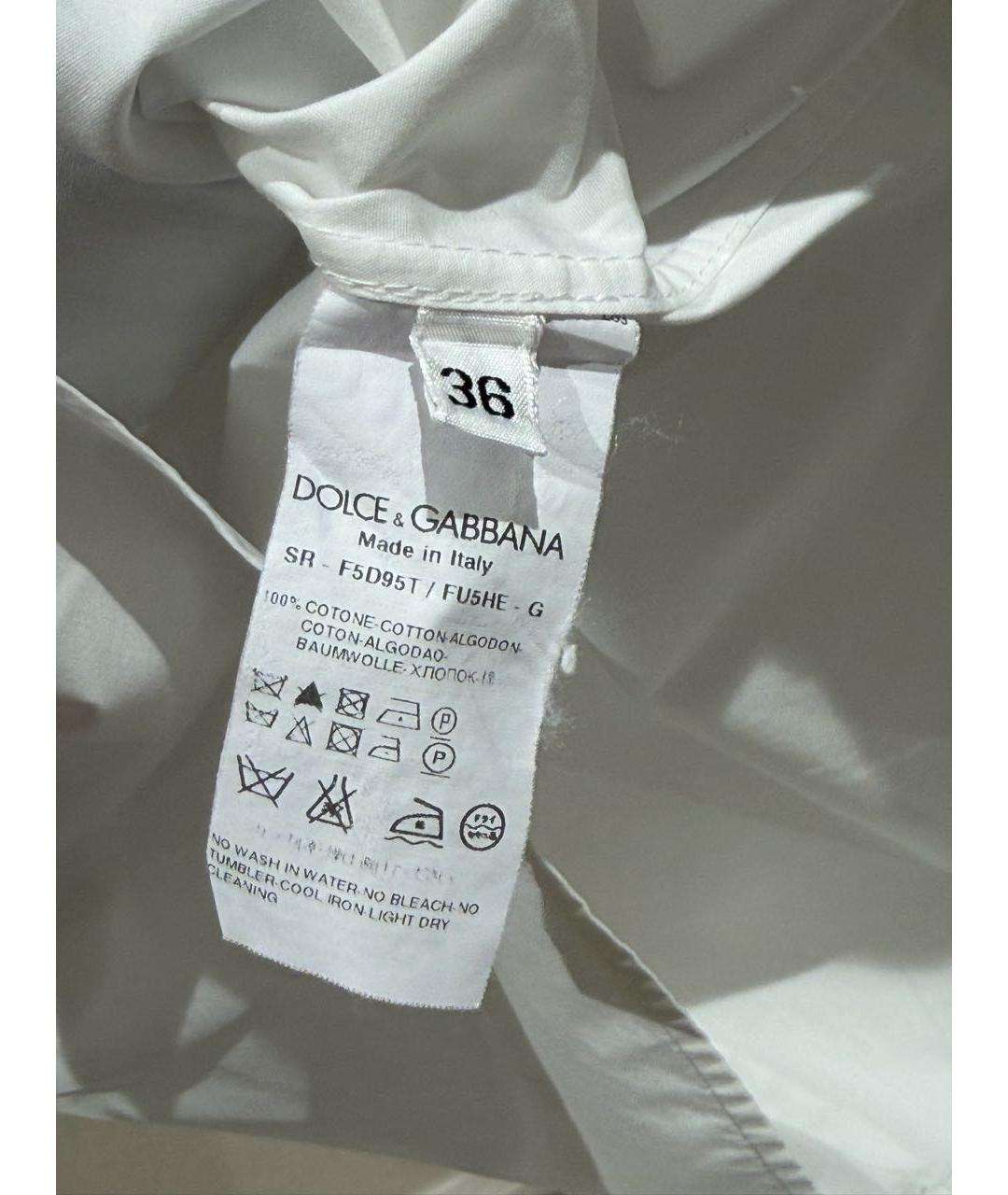DOLCE&GABBANA Белая хлопковая блузы, фото 5