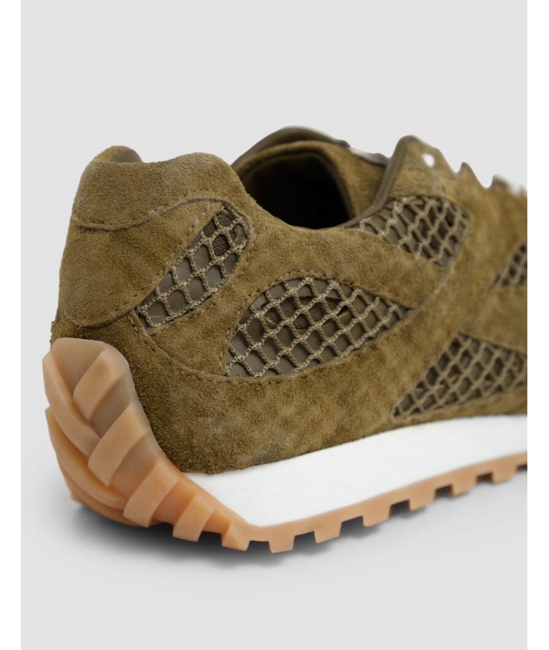 BOTTEGA VENETA Хаки текстильные кроссовки, фото 5