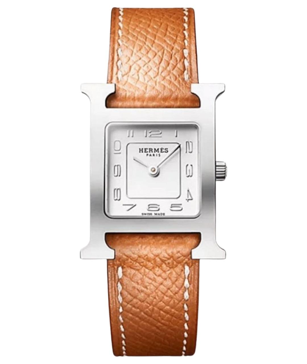 HERMES Оранжевое стальные часы, фото 1