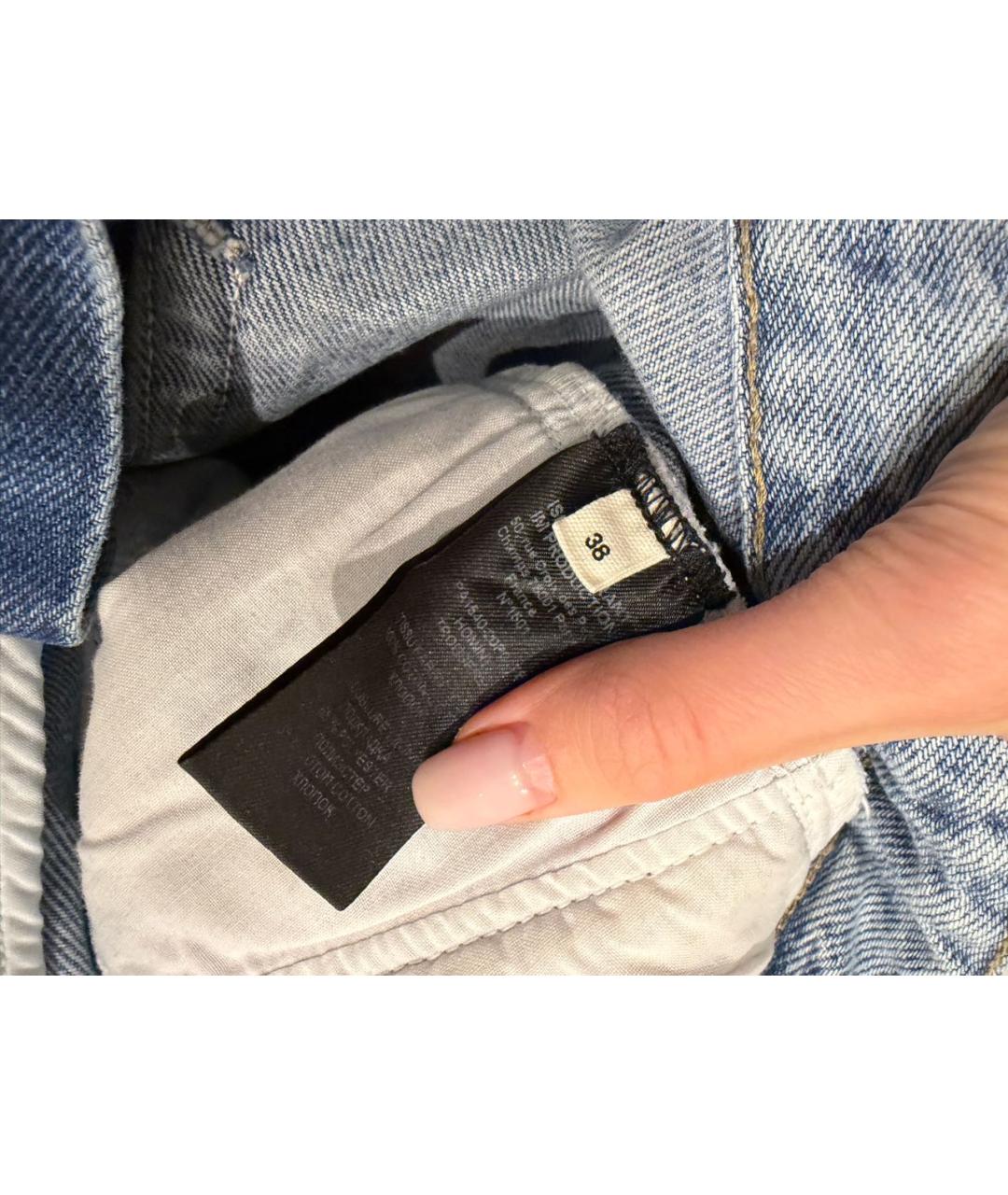 ISABEL MARANT ETOILE Голубые хлопковые прямые джинсы, фото 4