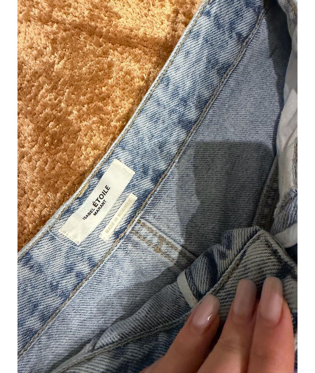 ISABEL MARANT ETOILE Голубые хлопковые прямые джинсы, фото 3