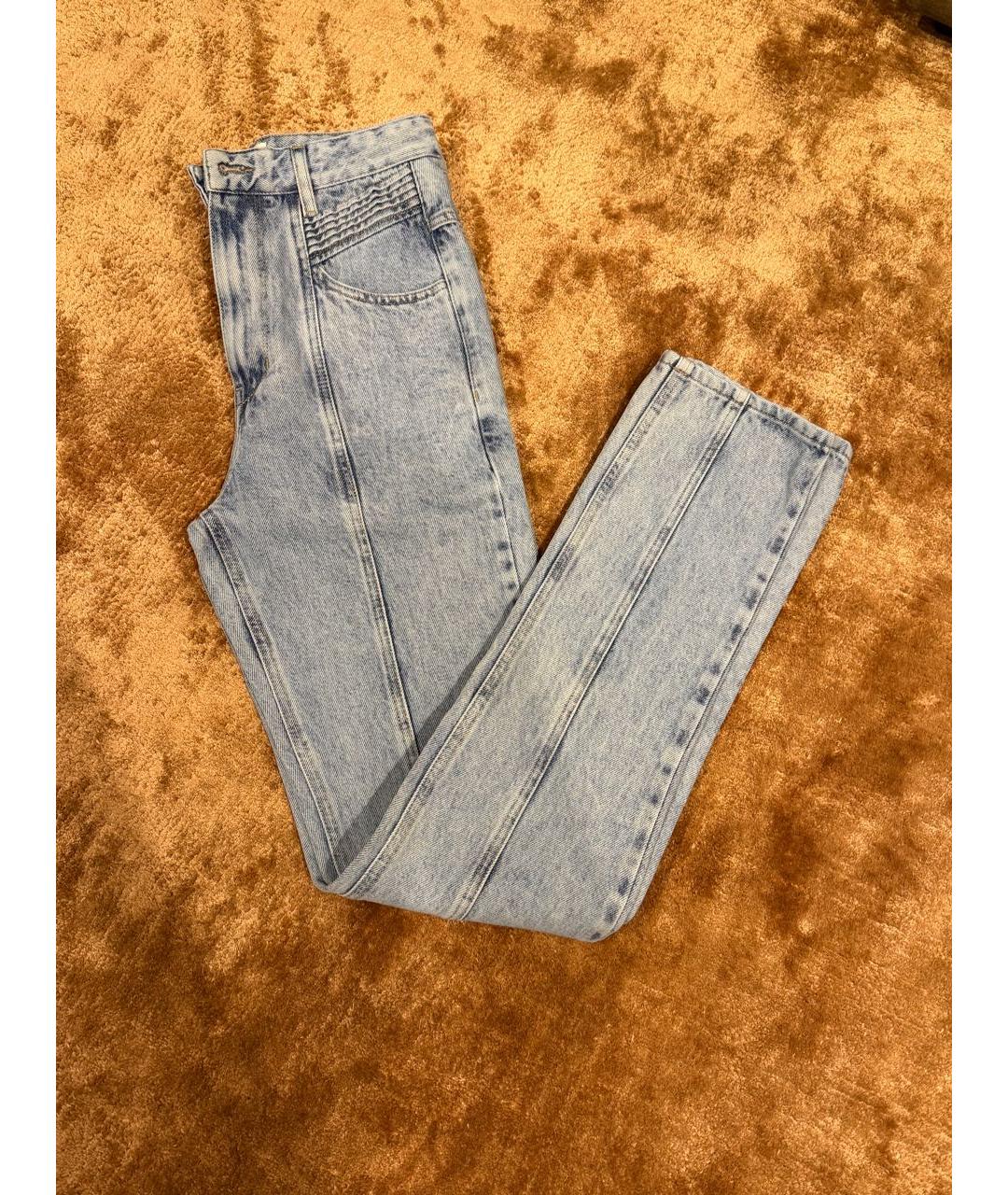 ISABEL MARANT ETOILE Голубые хлопковые прямые джинсы, фото 2