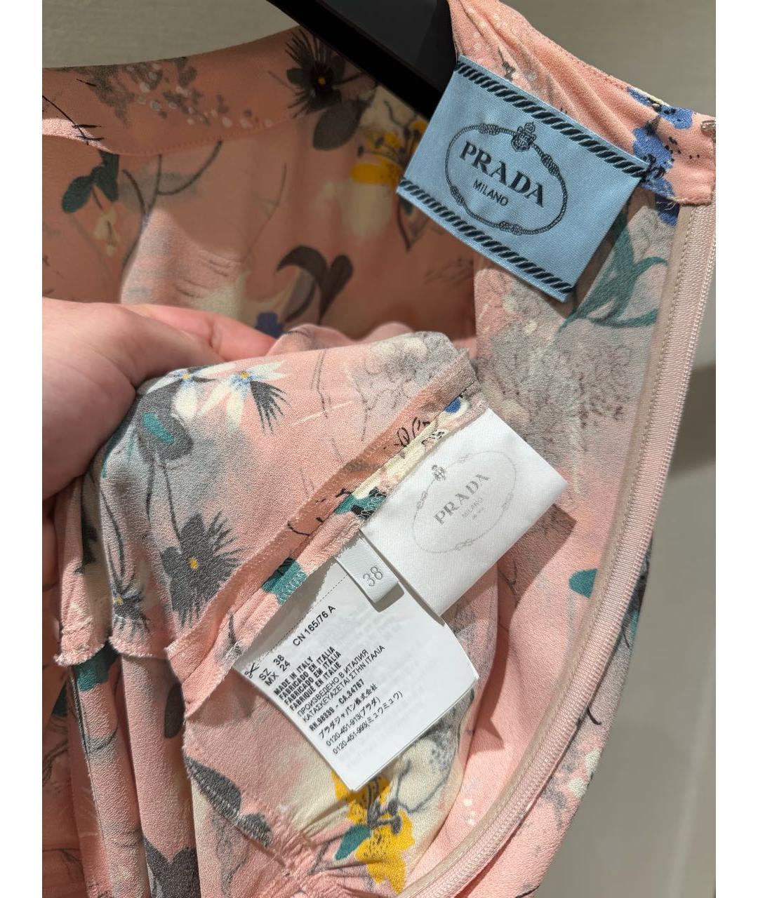PRADA Розовое вискозное повседневное платье, фото 5