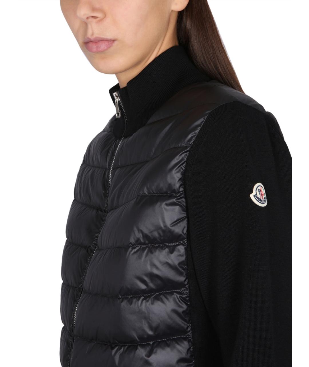 MONCLER Черный шерстяной кардиган, фото 4