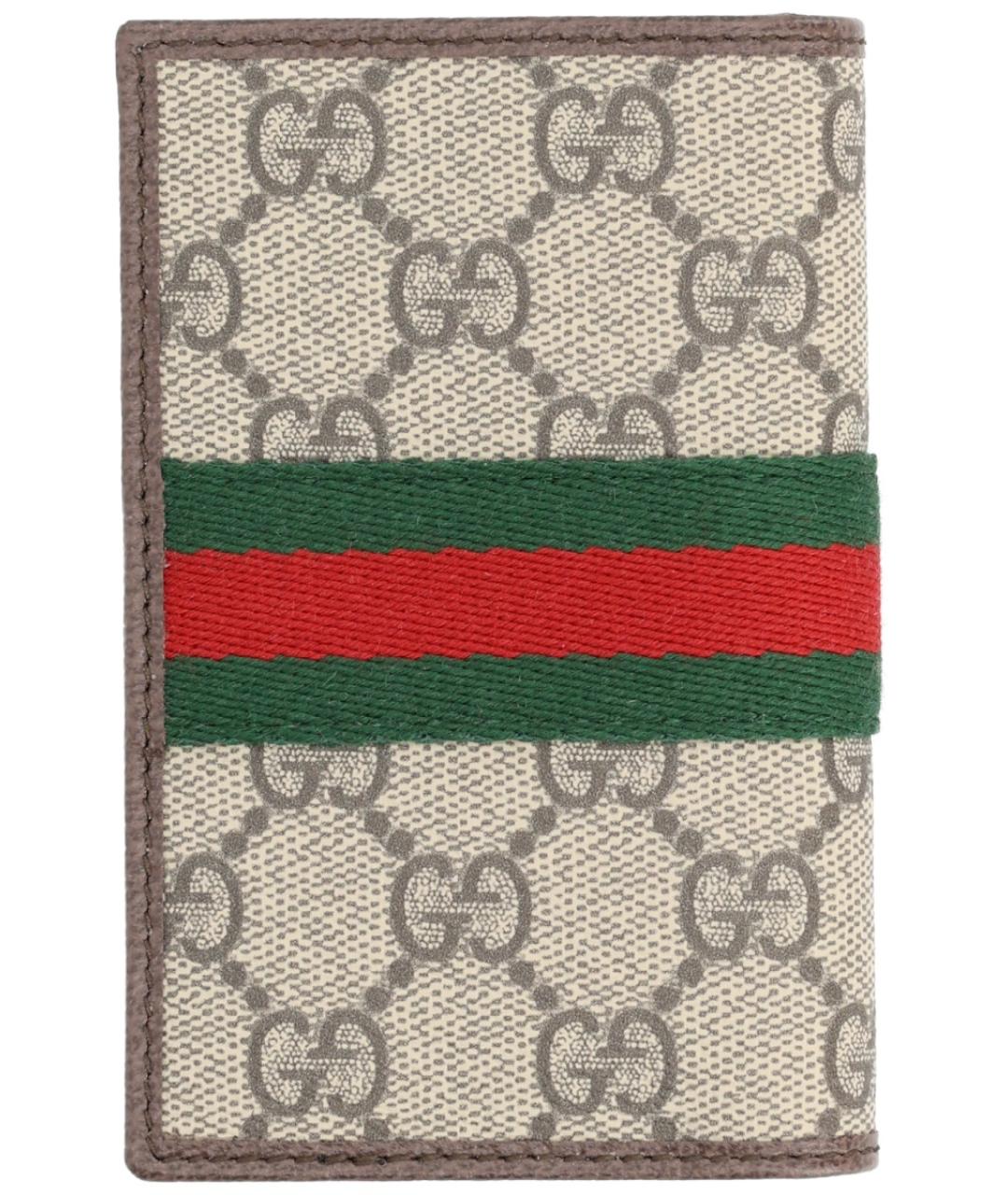 GUCCI Коричневый полиуретановый кардхолдер, фото 2