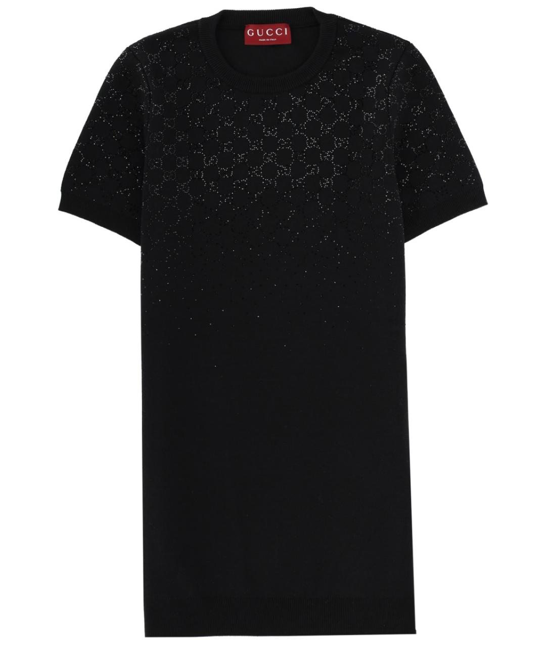 GUCCI Черное шерстяное повседневное платье, фото 1
