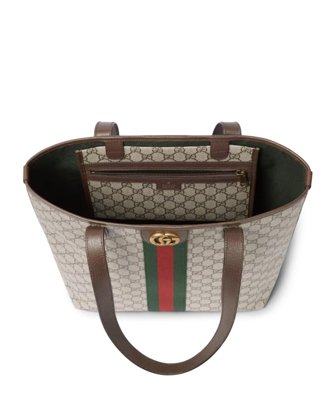 GUCCI Бежевая сумка тоут из искусственной кожи, фото 5
