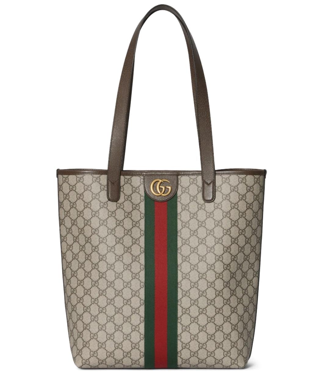 GUCCI Бежевая сумка тоут из искусственной кожи, фото 1