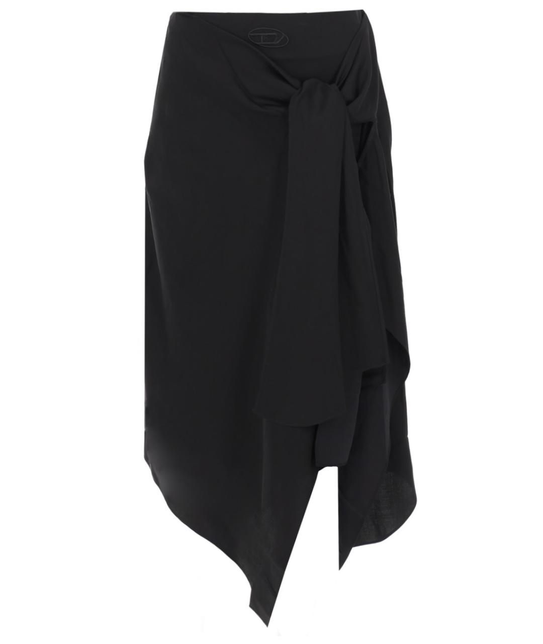 DIESEL Черная вискозная юбка миди, фото 1