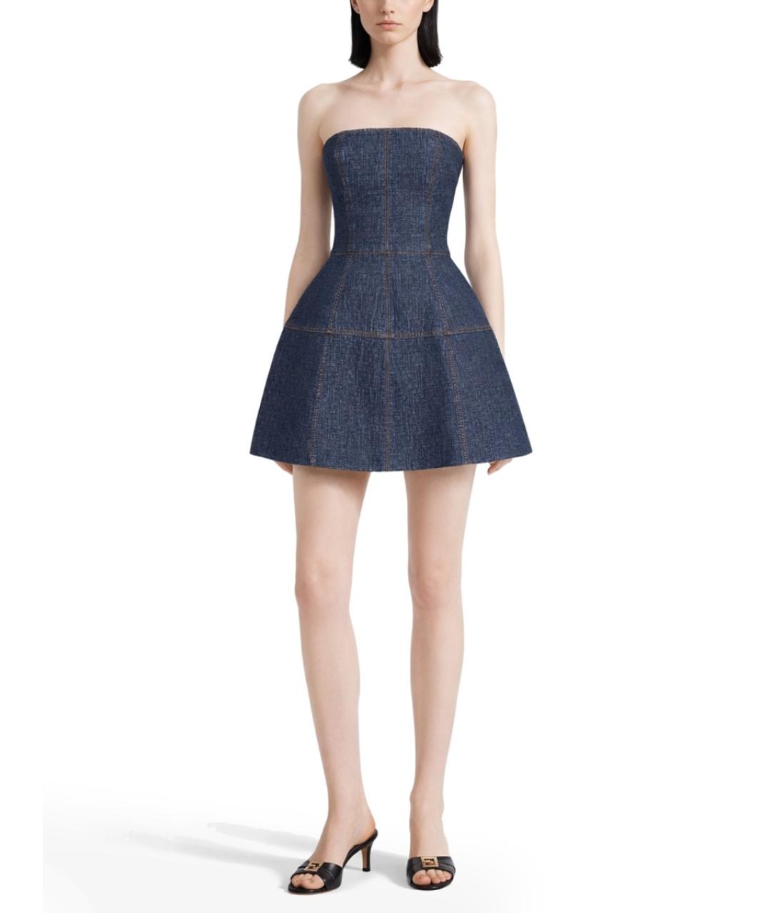 FENDI Синее полиэстеровое повседневное платье, фото 2