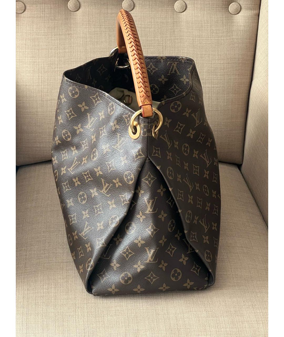 LOUIS VUITTON Коричневая кожаная сумка тоут, фото 2