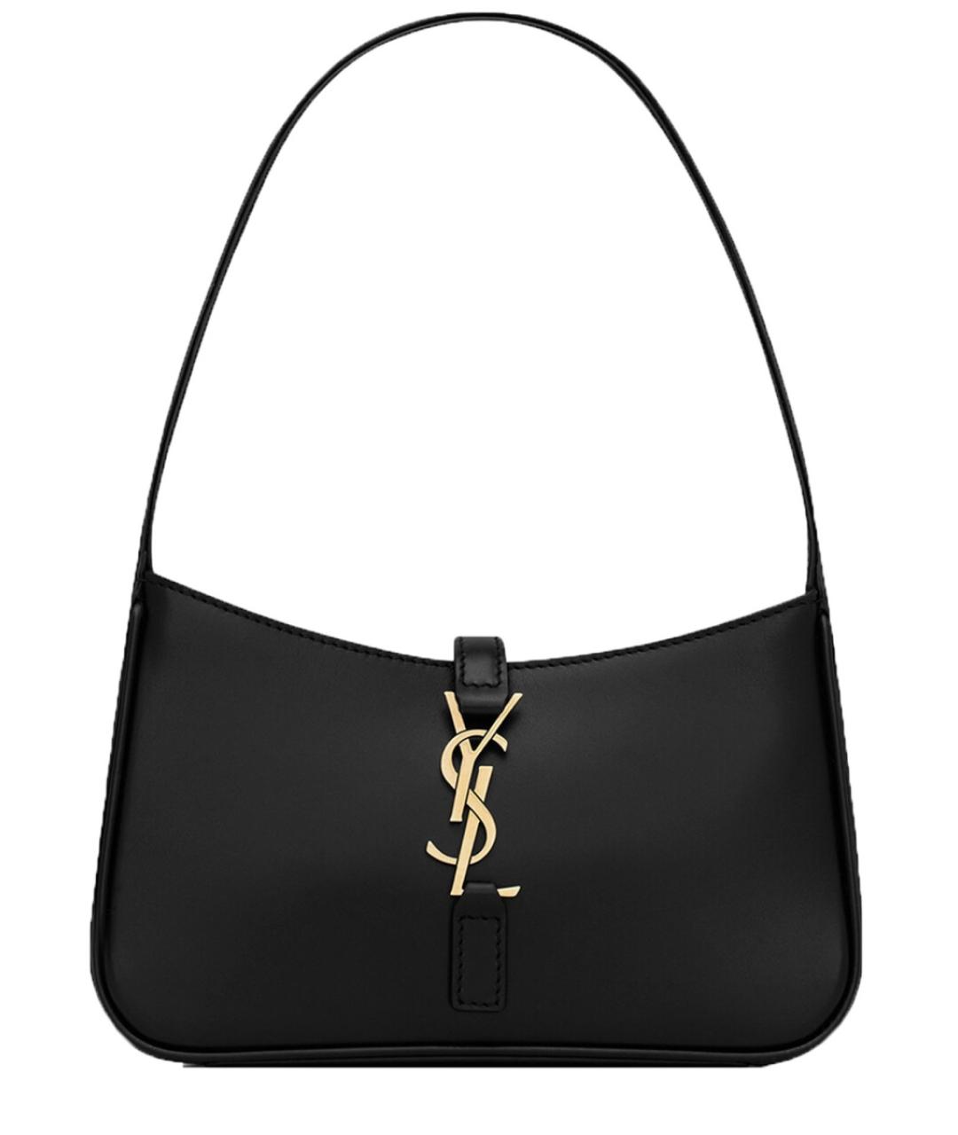 SAINT LAURENT Черная кожаная сумка через плечо, фото 1