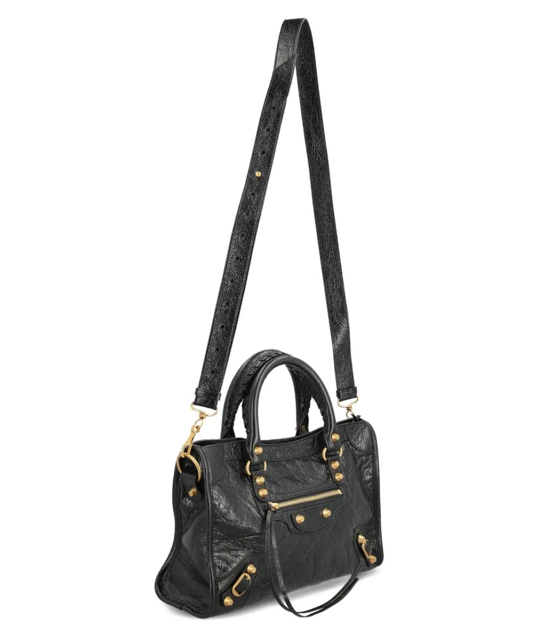 BALENCIAGA Черная кожаная сумка через плечо, фото 2