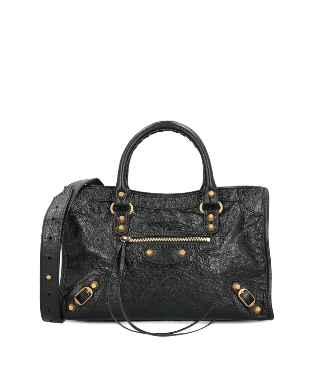 BALENCIAGA Черная кожаная сумка через плечо, фото 1