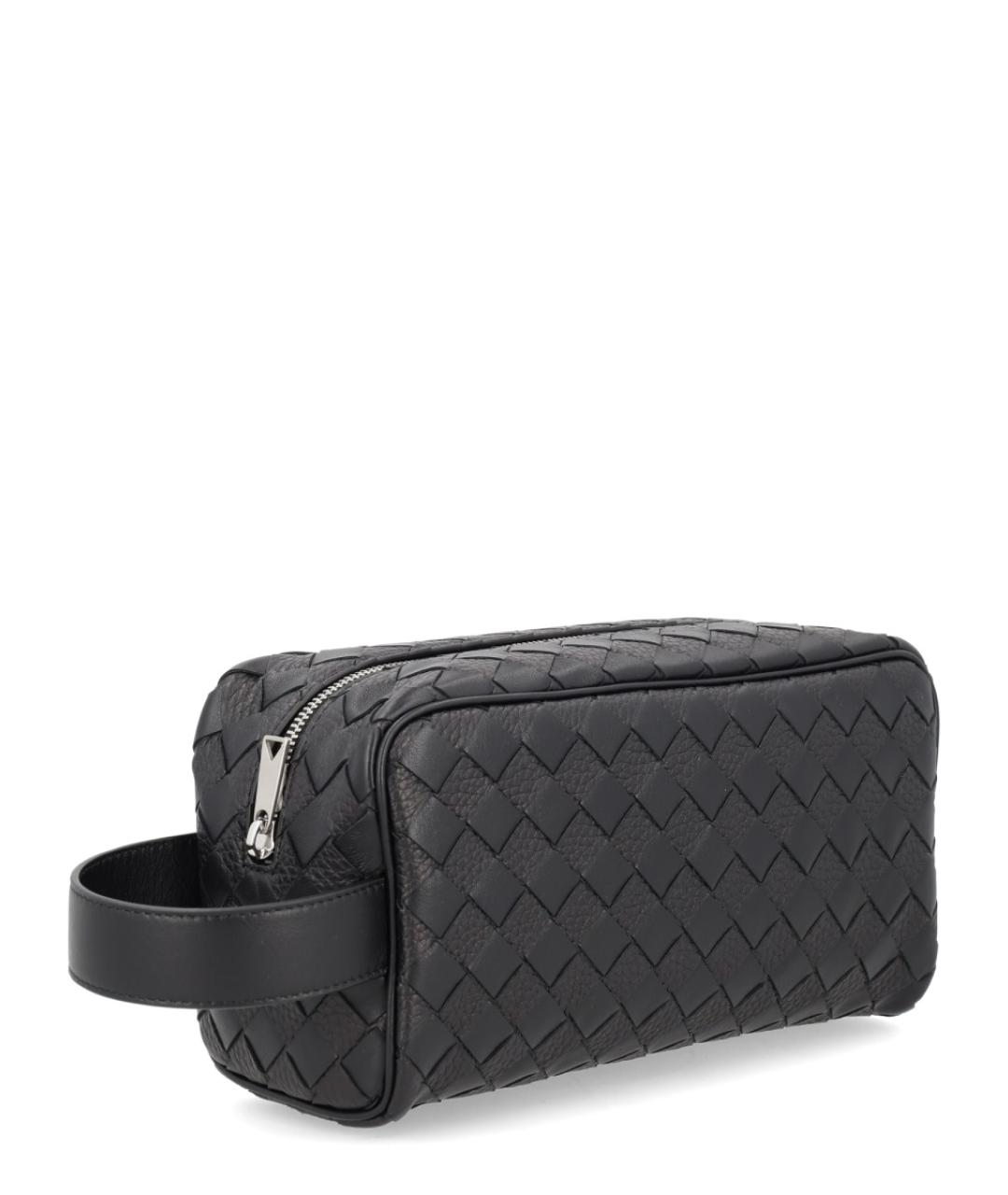 BOTTEGA VENETA Черная кожаная барсетка, фото 3