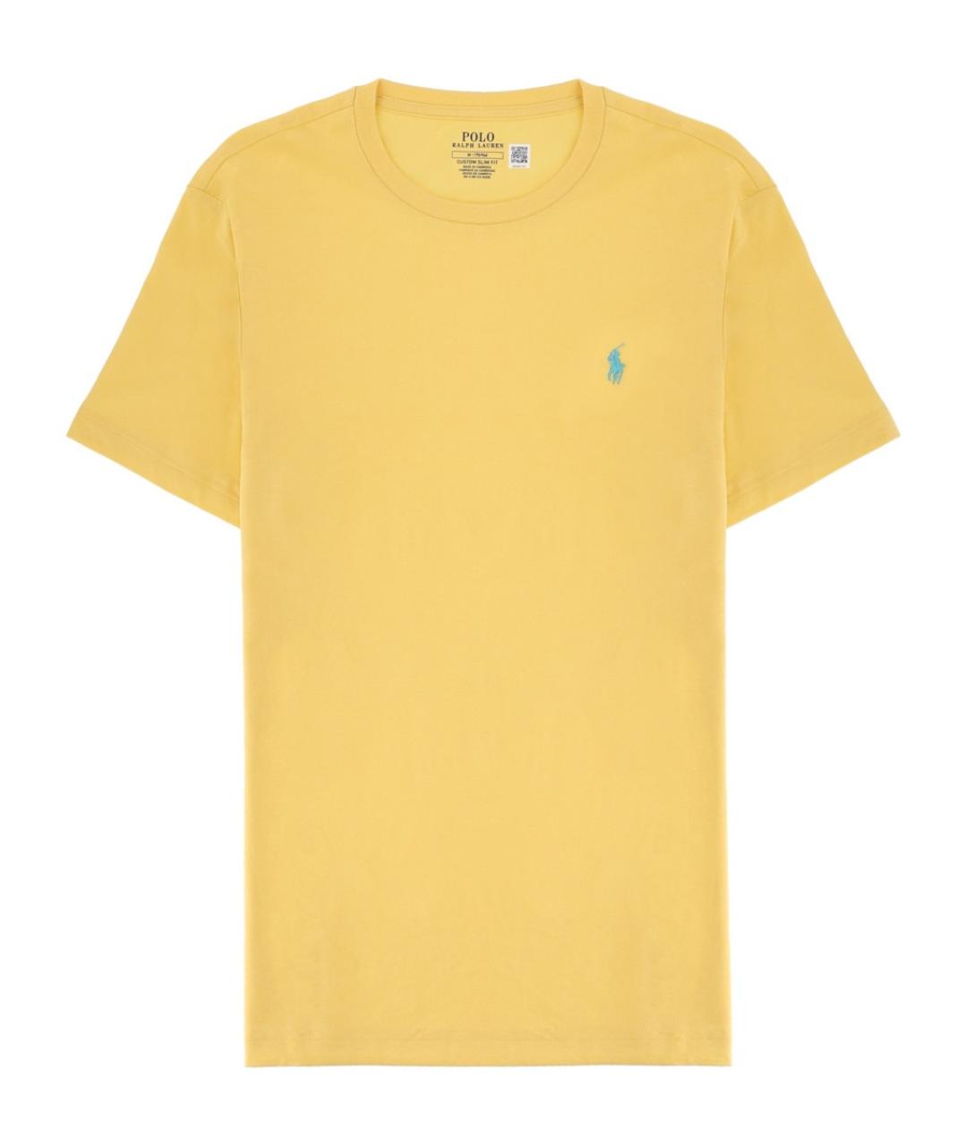 POLO RALPH LAUREN Желтая хлопковая футболка, фото 1