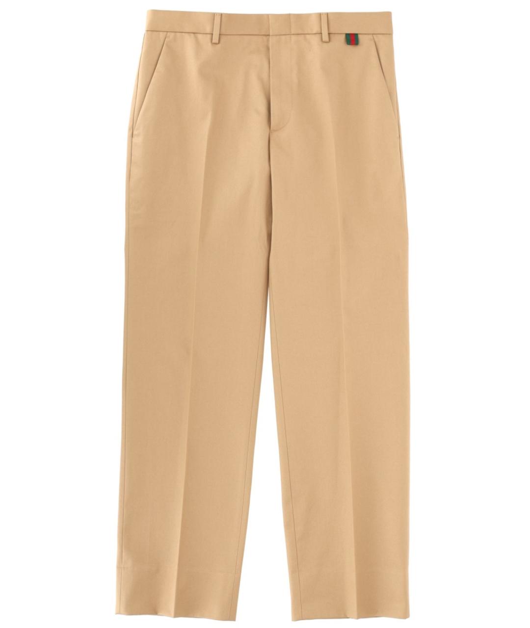 GUCCI Бежевые хлопковые повседневные брюки, фото 1