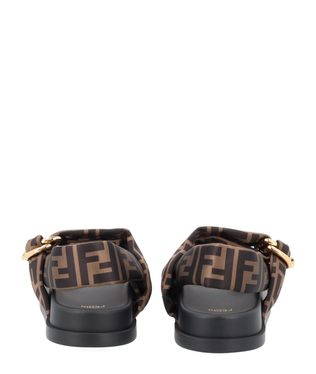FENDI Коричневые синтетические сандалии, фото 4