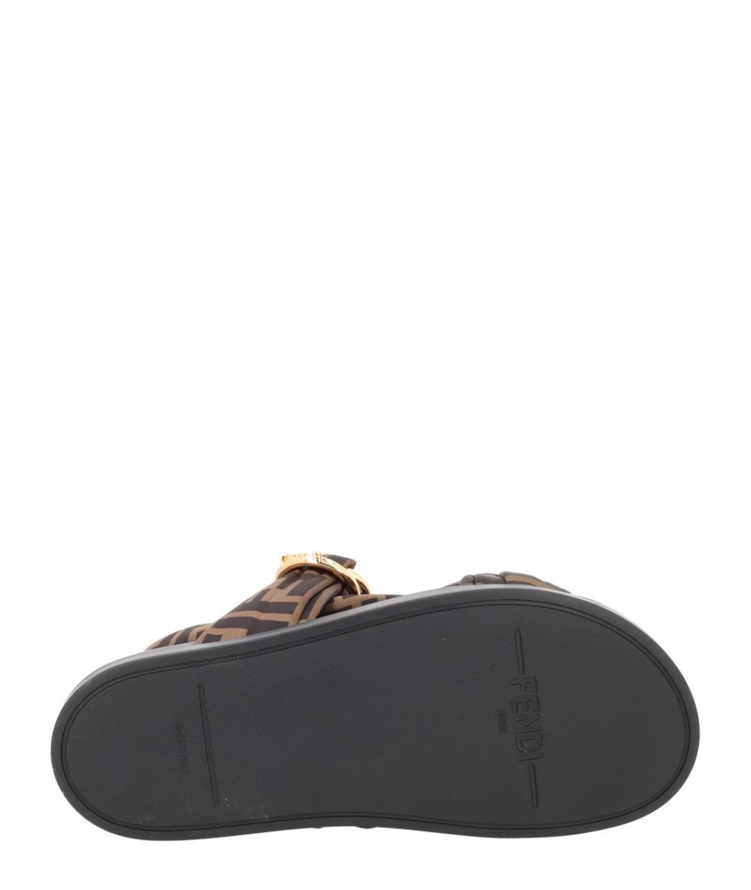 FENDI Коричневые синтетические сандалии, фото 6