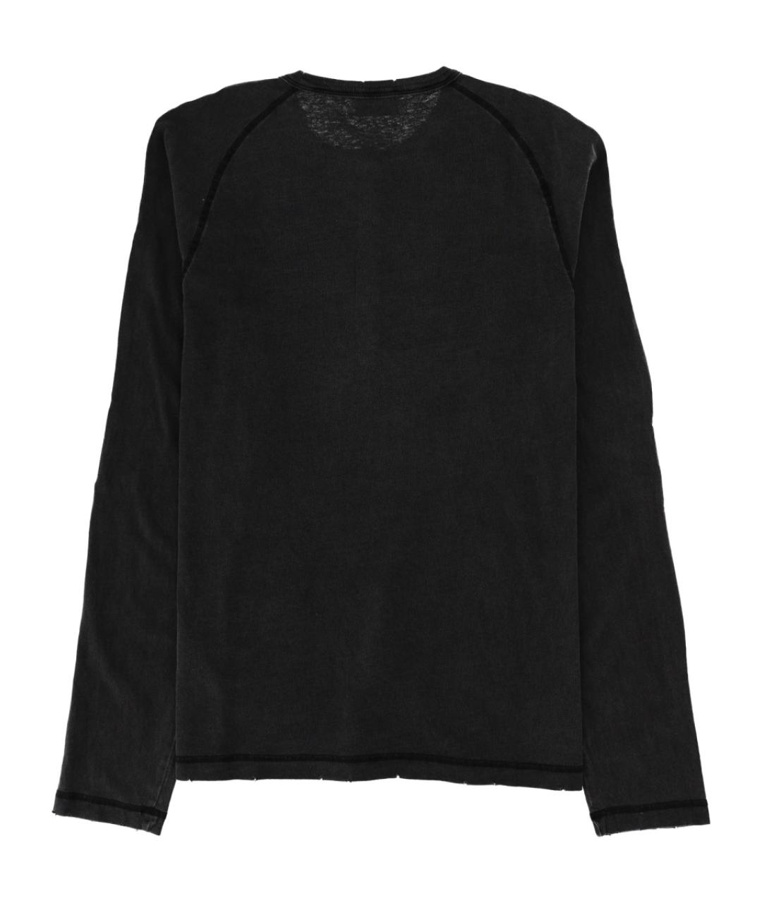 DIESEL Черное хлопковое поло с длинным рукавом, фото 2