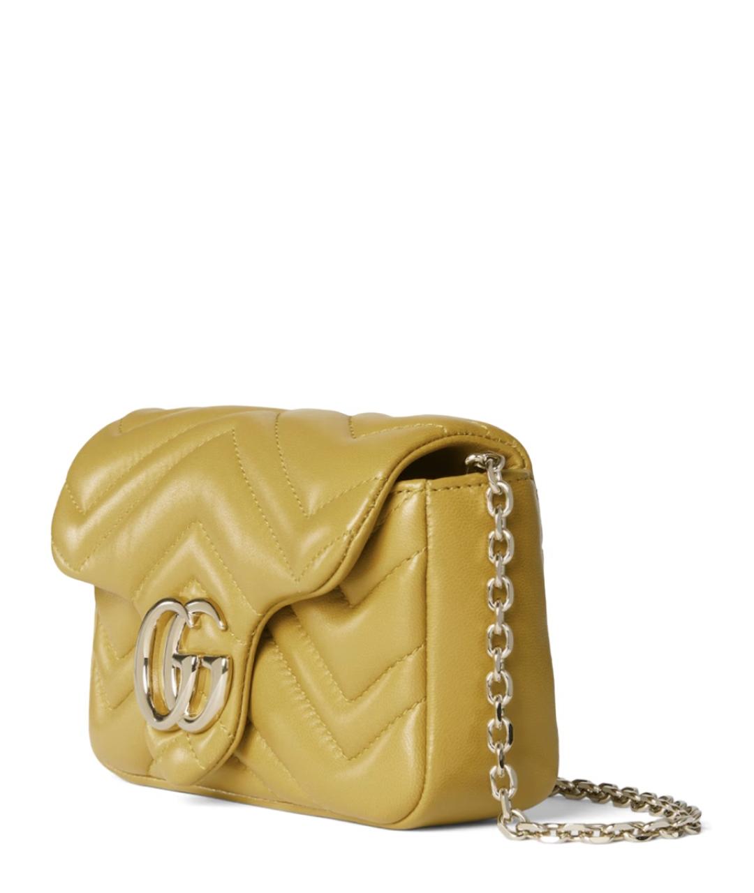 GUCCI Желтая кожаная сумка через плечо, фото 3