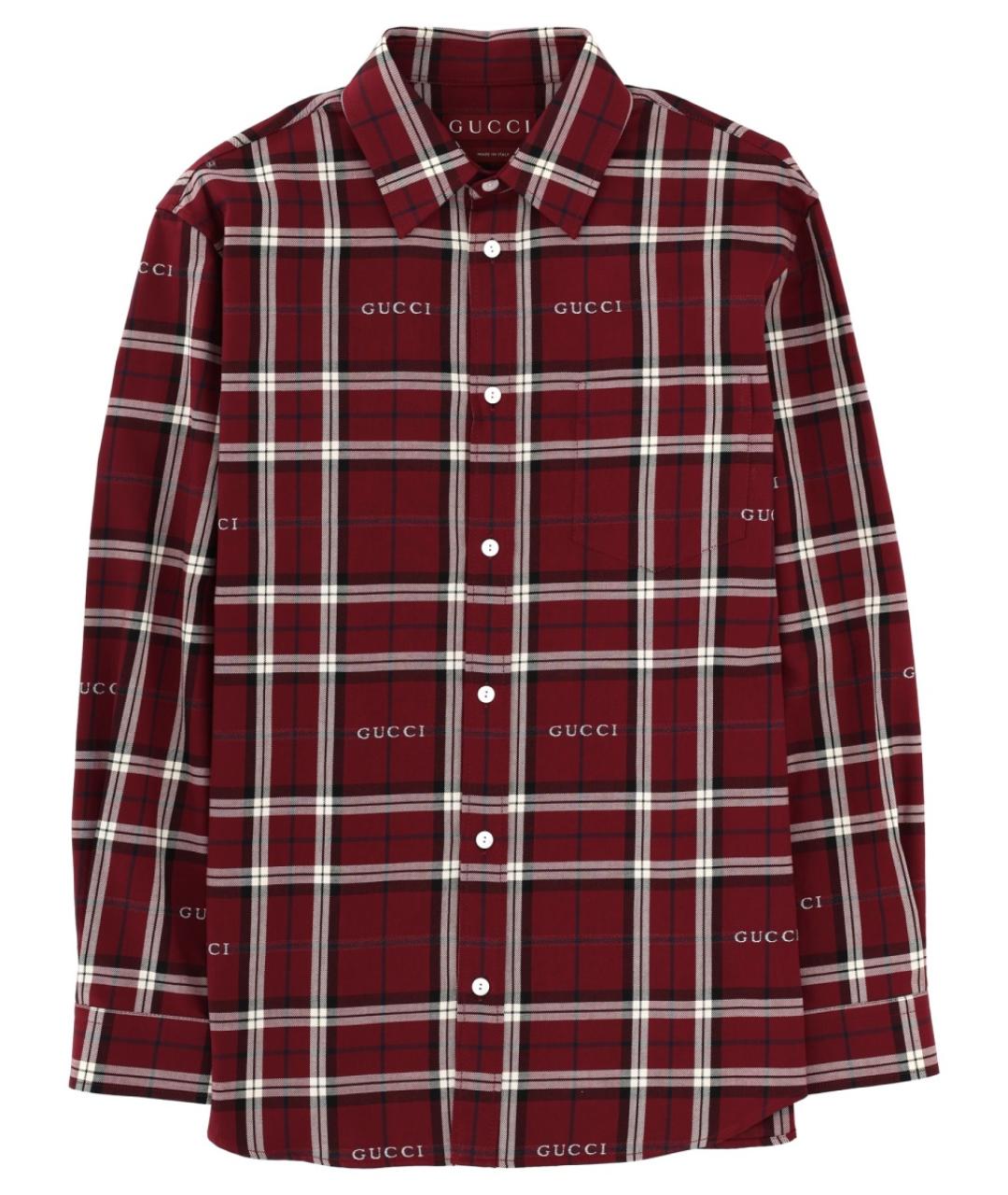 GUCCI Бордовая хлопковая кэжуал рубашка, фото 1