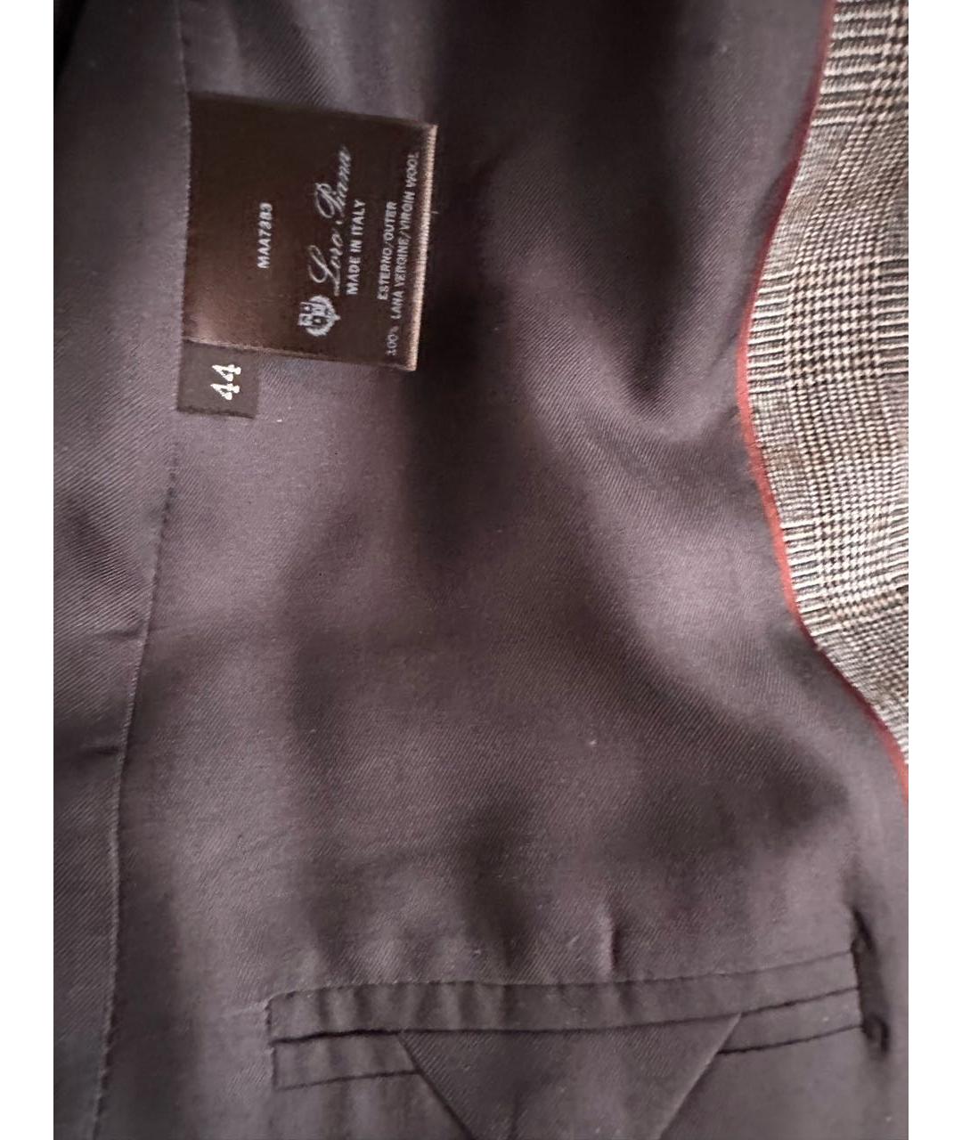 LORO PIANA Серый шерстяной жакет/пиджак, фото 4