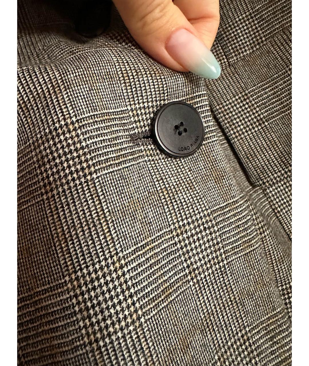 LORO PIANA Серый шерстяной жакет/пиджак, фото 6