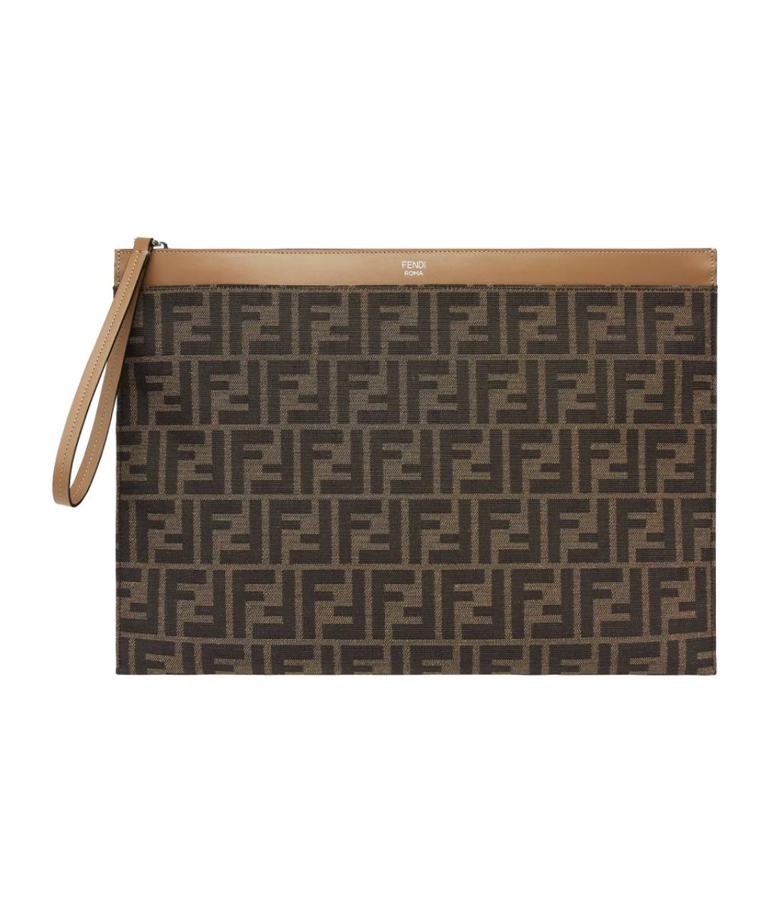 FENDI Коричневая синтетическая папка для документов, фото 1